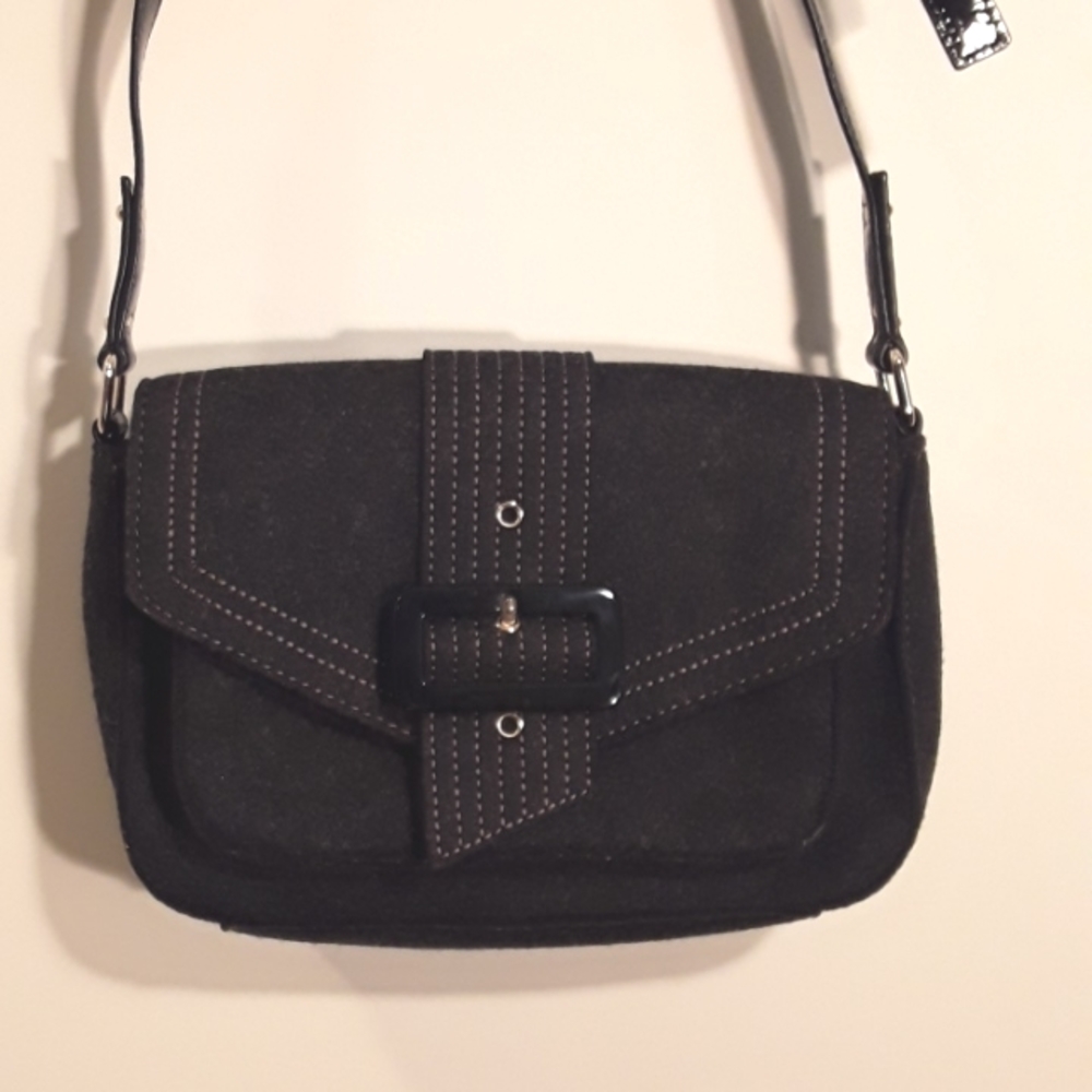 KATE SPADE dark grey wool handbag